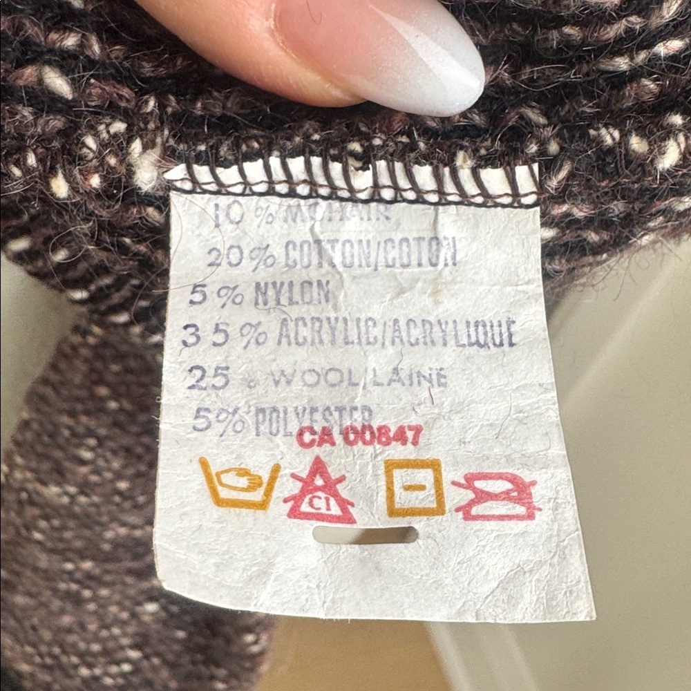Collection Ninety-Three Toronto Black and Brown Knit Sweater Jacket S/M - Picture 7 of 7